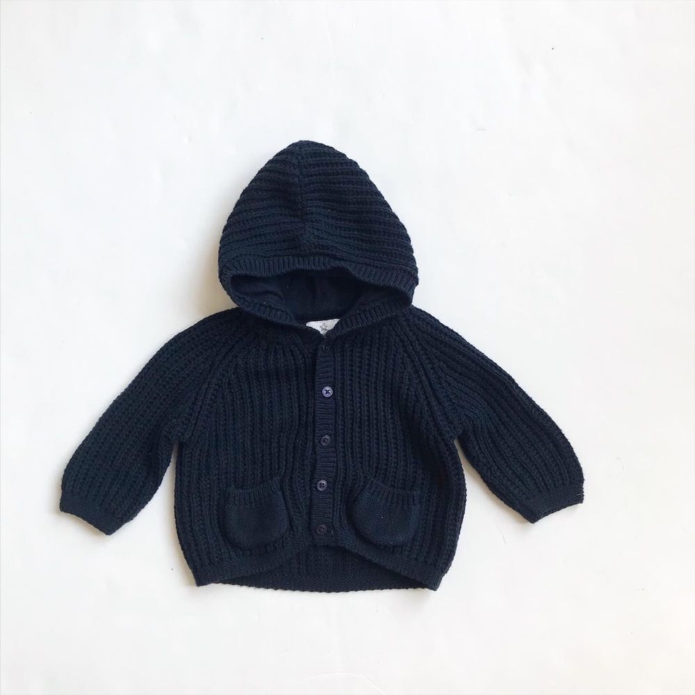 NEXT navy chunky knit sweater VGUC 3-6 months
